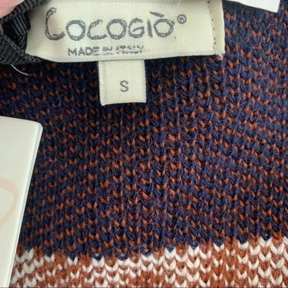 COCOGIO Tribal Cardigan Sweater Small Long Open Front Fringe Italy NWT *New*. - Picture 8 of 8